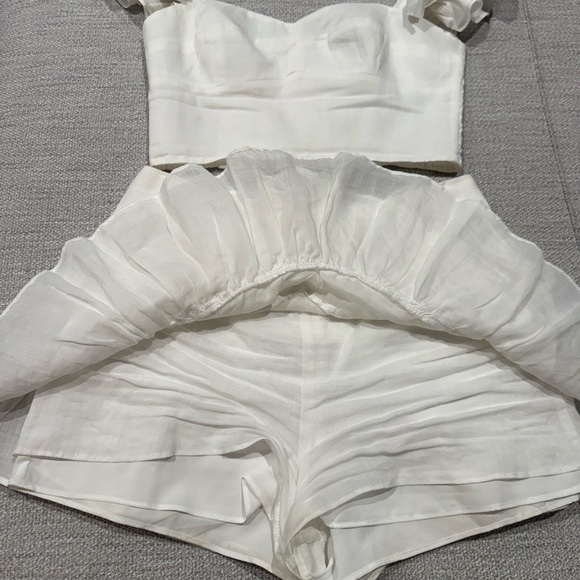 Amanda Uprichard x Revolve Mackey White Ruffle Top & Skort Set (size small) - Picture 9 of 12